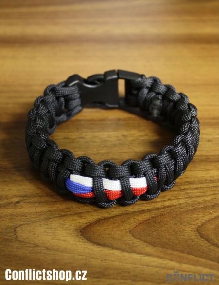 Paracord náramek Černý ČR