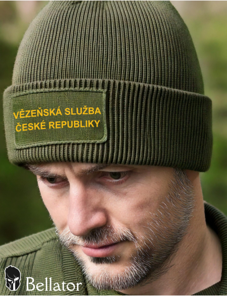 Pletená čepice Vězeňská služba 02 černá