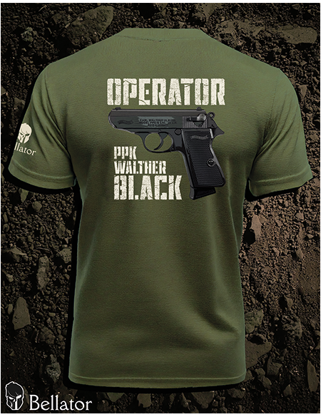 Tričko Operator Walther PPK black olivová