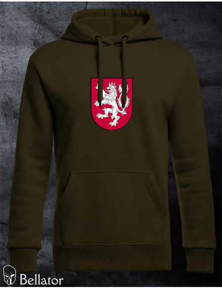 Mikina Český lev 02 červený znak khaki