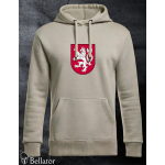 Mikina Český lev 02 červený znak šedá světlá 3XL