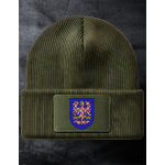Knitted hat Moravian eagle symbol 02 black