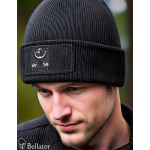 Knitted hat Moravian eagle symbol 02 black