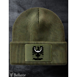 Knitted hat Moravian eagle symbol 02 black