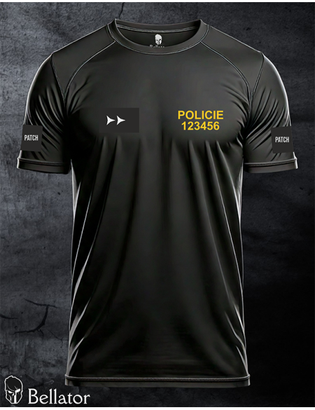 Funkční tričko s patchem Policie 04 s OEČ a hodností