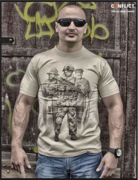 Tričko Český voják pískové 4XL