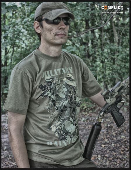 Tričko Military paintball khaki S