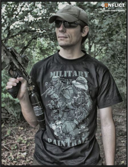 T-shirt Military paintball black S