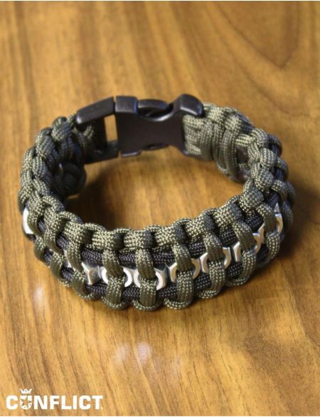 Paracord náramek olivový + matky