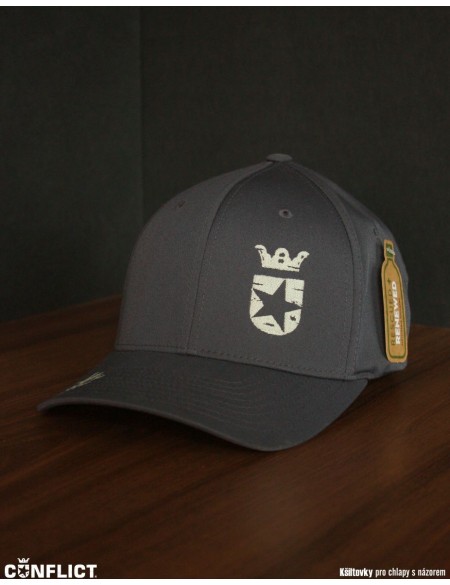 Flexfit Kšiltovka s Conflict štítem 6panel - Grafitová S/M