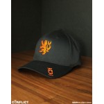 Flexfit Cap with lion print 5panel - Black/Orange S/M