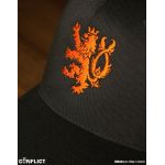 Flexfit Cap with lion print 5panel - Black/Orange S/M