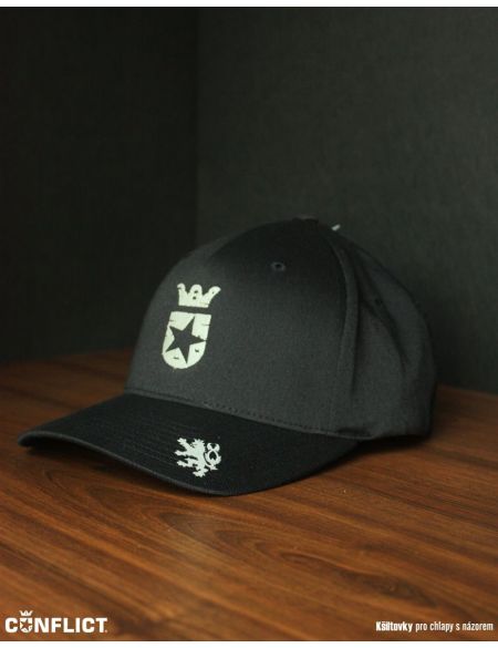 Flexfit Kšiltovka s Conflict logem 5panel - Černá/béžová